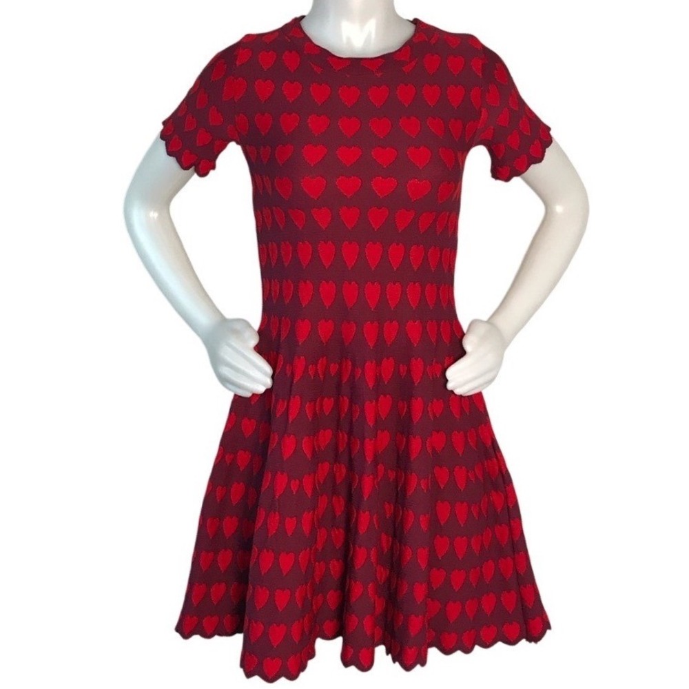 RED & PURPLE HEART‎ SHORT SLEEVE STRETCH DRESS